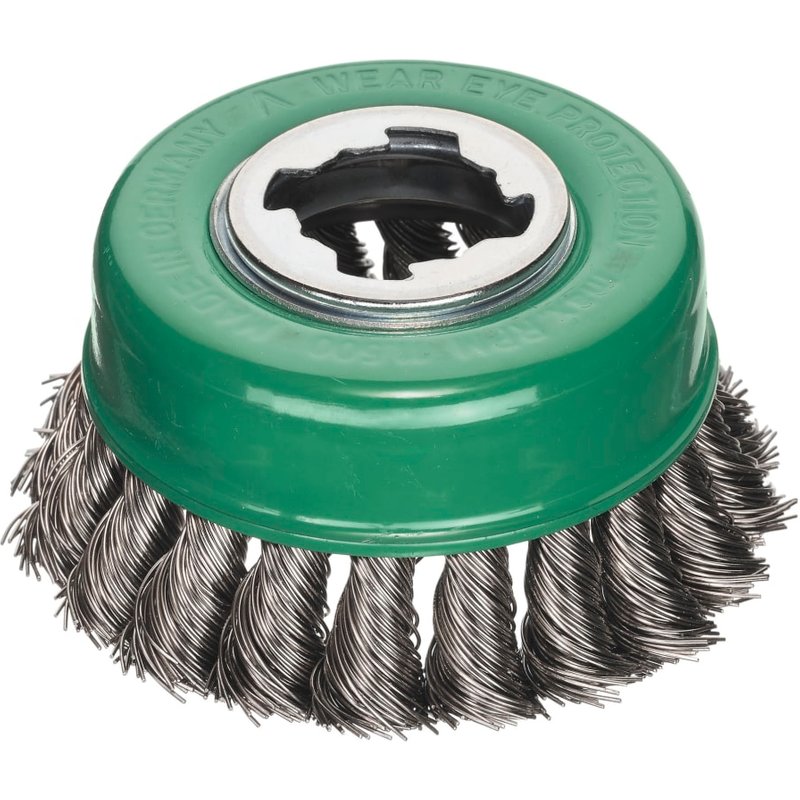 Lessmann X-Lock Stainless Steel Knot Cup Brush 85mm Non Spark 483.81X
