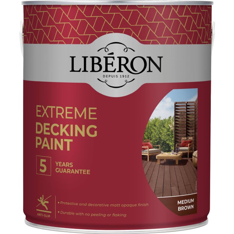 Liberon Extreme Decking Paint Medium Brown 2.5 litre 126138