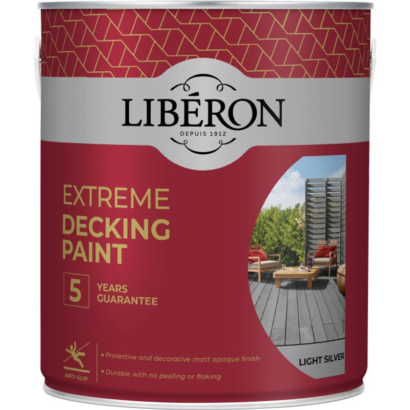 Liberon Extreme Decking Paint Light Silver 2.5 litre 126139