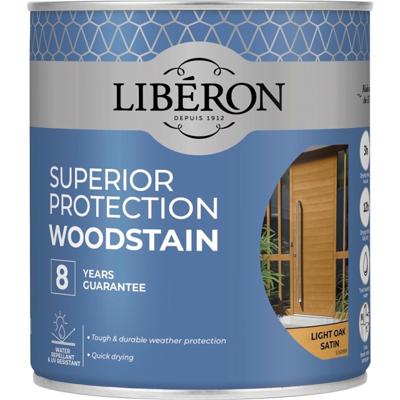 Liberon Superior Protection 8 Year Woodstain Light Oak Satin 750ml 126144