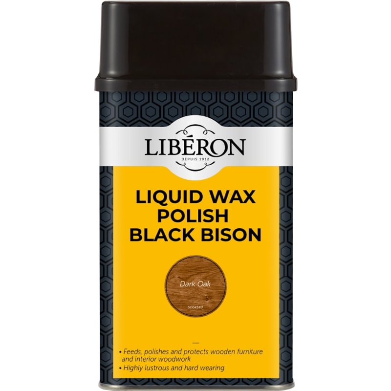 Liberon Liquid Wax Polish Black Bison Dark Oak 500ml 126888