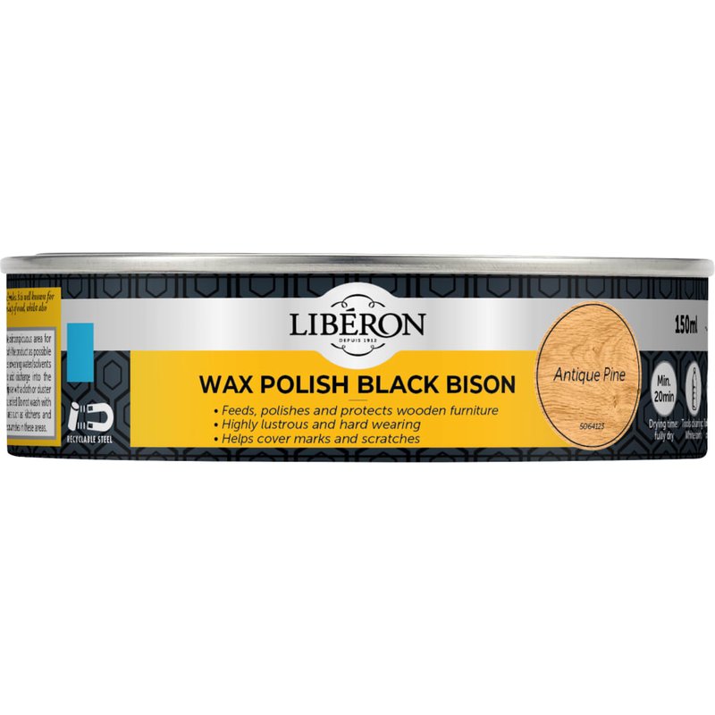 Liberon Black Bison Wax Paste Antique Pine 150ml 126866