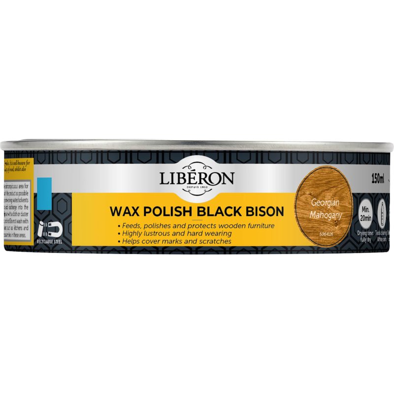 Liberon Black Bison Wax Paste Georgian Mahogany 150ml 126869
