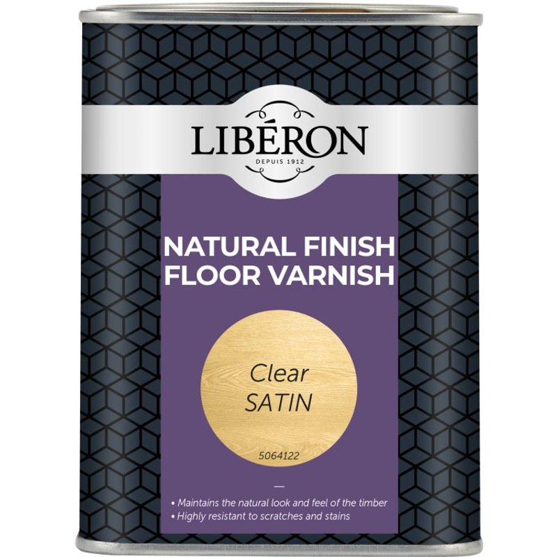 Liberon Natural Finish Floor Varnish Clear Satin 1L 126853
