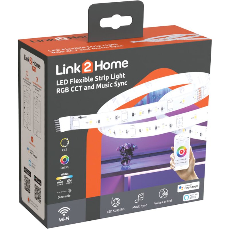 Link2Home Flexible LED Light Strip 5m L2H-STRIPRGBCCT