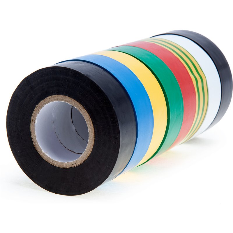 Ultratape 00351920ASST8 Assorted PVC Electrical Insulation Tape 19mm x 20m (Pack of 8) 00351920ASST8