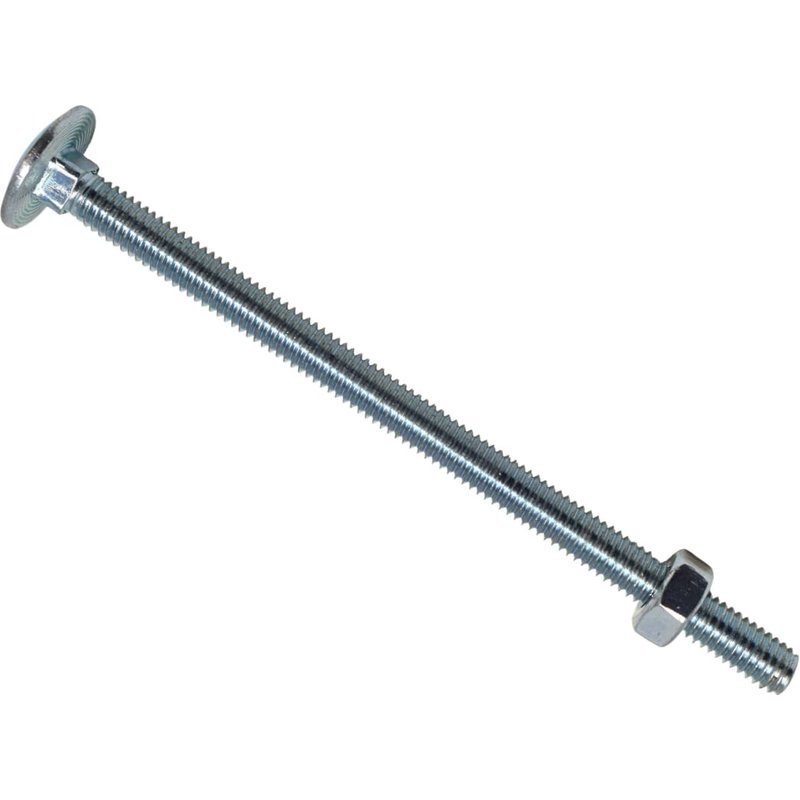 METALMATEĀ® Cup Square Hex Bolt & Nut ZP M6 x 100mm Box 25 MEMCSX06100