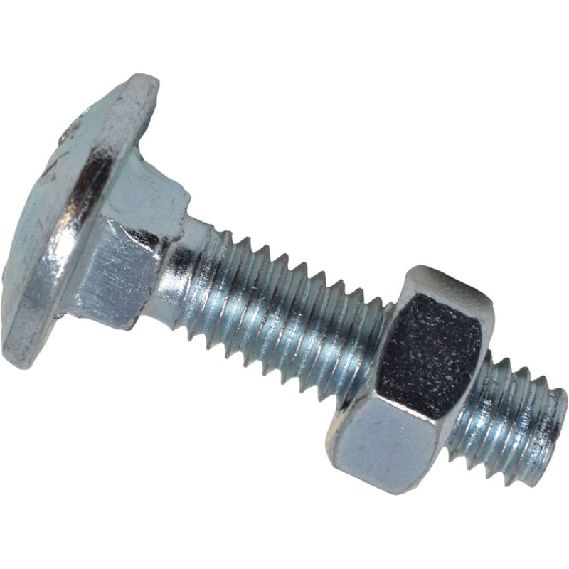 METALMATEĀ® Cup Square Hex Bolt & Nut ZP M6 x 25mm Box 50 MEMCSX0625
