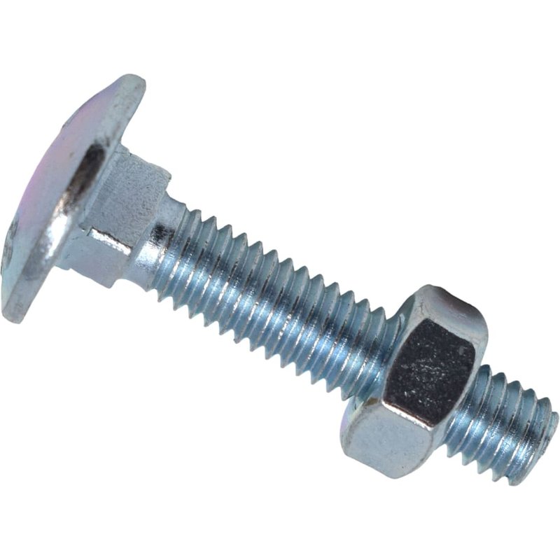 METALMATEĀ® Cup Square Hex Bolt & Nut ZP M6 x 30mm Box 50 MEMCSX0630