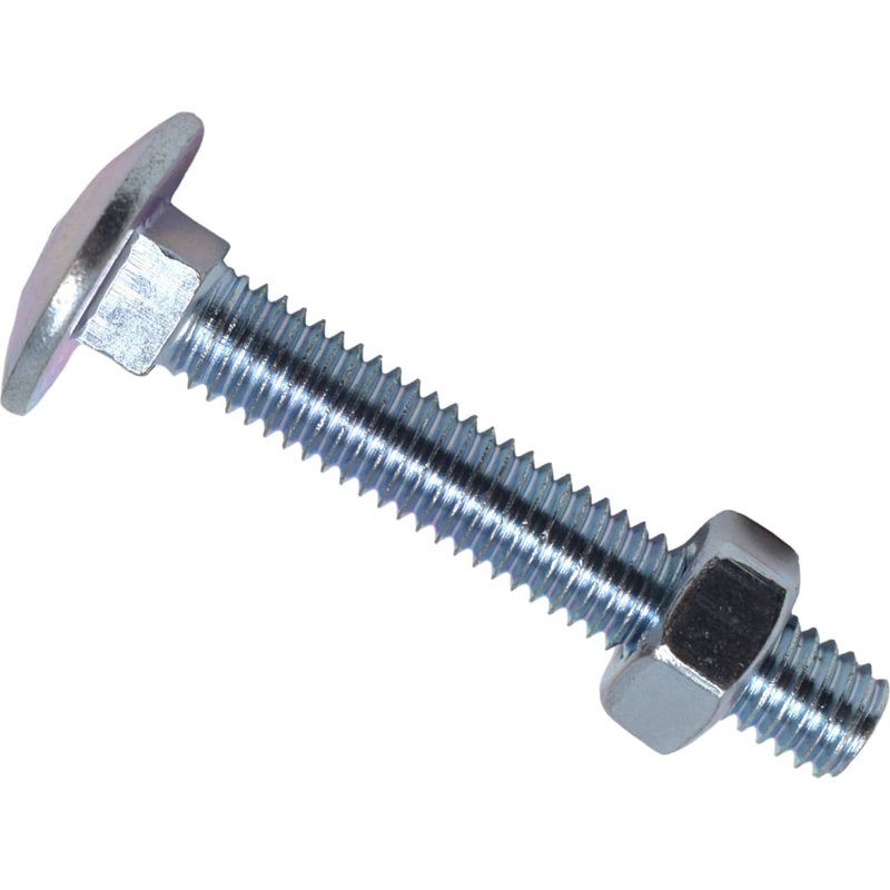 METALMATEĀ® Cup Square Hex Bolt & Nut ZP M6 x 40mm Box 50 MEMCSX0640