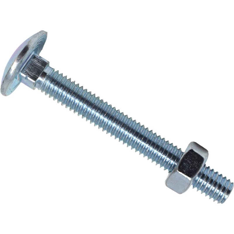 METALMATEĀ® Cup Square Hex Bolt & Nut ZP M6 x 50mm Box 50 MEMCSX0650