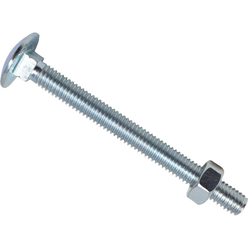 METALMATEĀ® Cup Square Hex Bolt & Nut ZP M6 x 65mm Box 25 MEMCSX0665