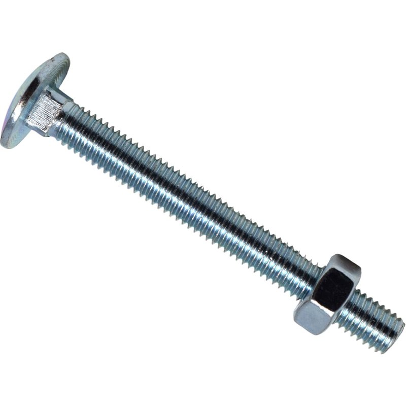 METALMATEĀ® Cup Square Hex Bolt & Nut ZP M8 x 100mm Box 10 MEMCSX08100