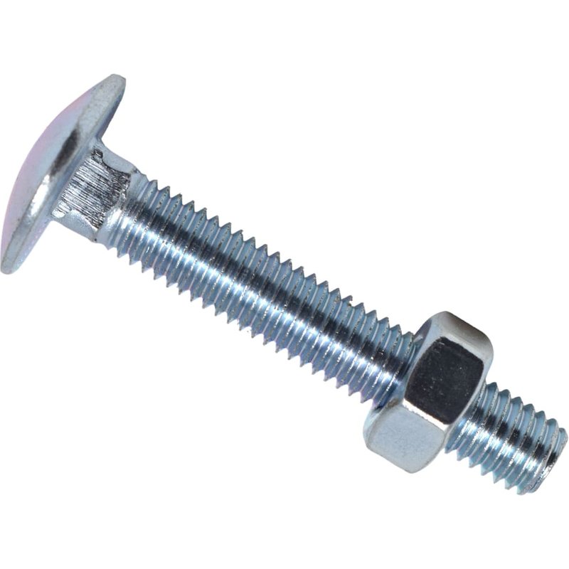 METALMATEĀ® Cup Square Hex Bolt & Nut ZP M8 x 50mm Box 25 MEMCSX0850