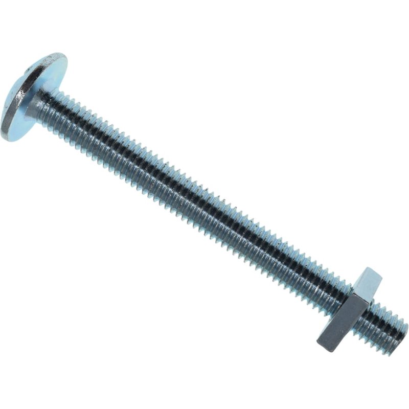 METALMATEĀ® Roofing Bolt & Nut ZP M8 x 100mm (Box 25) MEMRBN08100