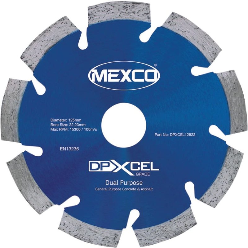 MEXCO XCEL Grade Dual Purpose Diamond Blade 125 x 22mm DPXCEL12522