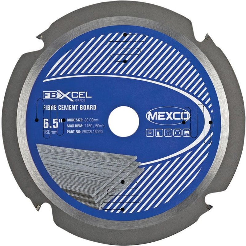 MEXCO Fibre Cement Board PCD Blade 160 x 20mm x 4T FBXCEL16020
