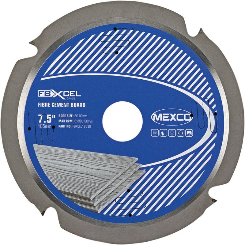MEXCO Fibre Cement Board PCD Blade 185 x 30mm x 4T FBXCEL18530
