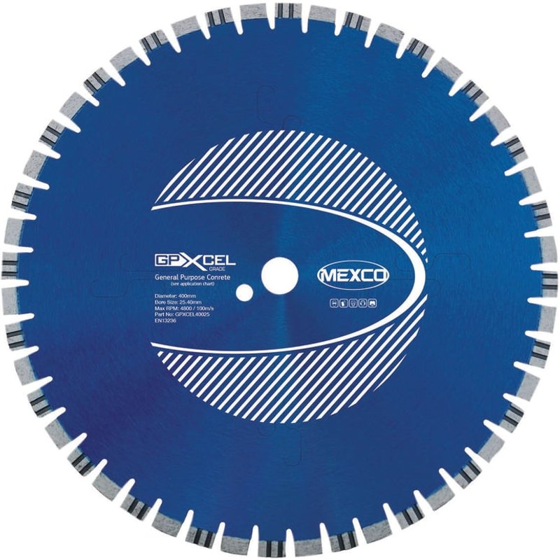 MEXCO XCEL GRADE Concrete Diamond Blade 400 x 25mm GPXCEL40025