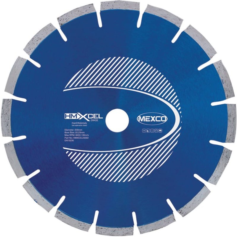 MEXCO XCEL Grade Hard Materials Diamond Blade 230 x 22mm HMXCEL23022