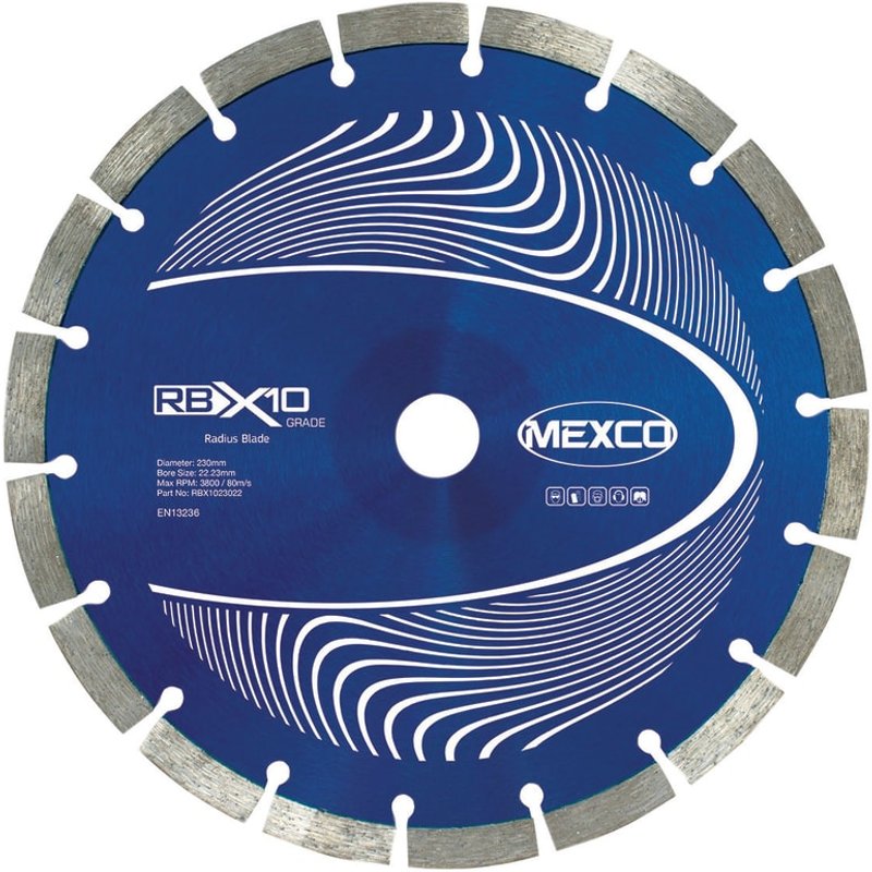 MEXCO RB X10 Radius / Curve Cutting Diamond Blade 115 x 22.23mm RBX1011522
