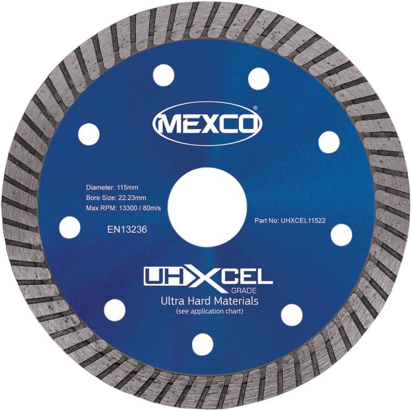 MEXCO UHXCEL Ultra Hard Materials Diamond Blade 115 x 22mm UHXCEL11522