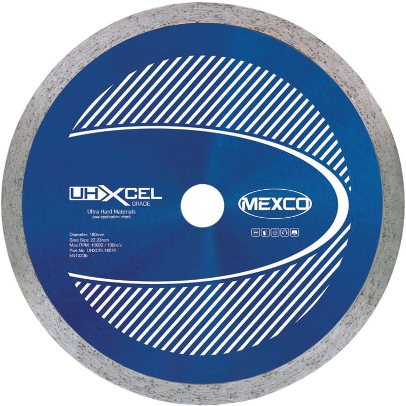 MEXCO UHXCEL Ultra Hard Materials Diamond Blade 180 x 25.4mm UHXCEL18025