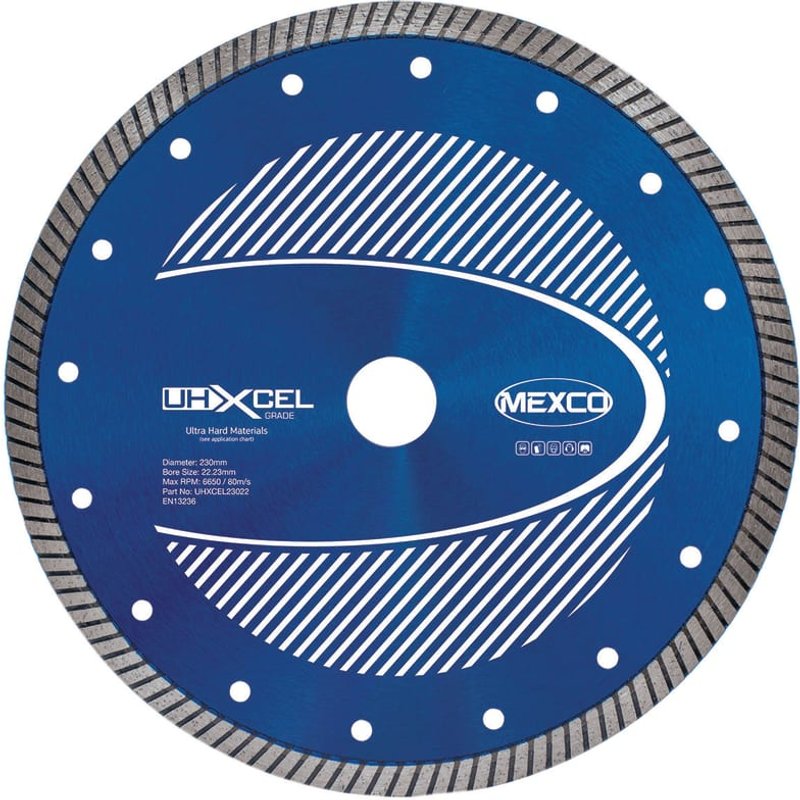 MEXCO UHXCEL Ultra Hard Materials Diamond Blade 230 x 22mm UHXCEL23022