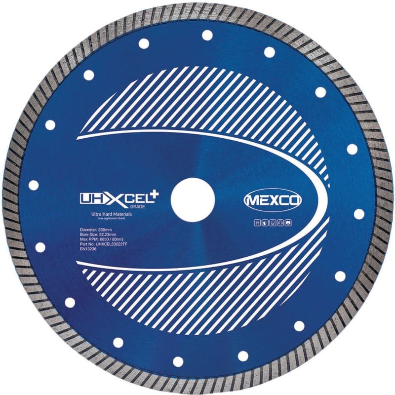 MEXCO UHXCEL+ Ultra Hard Plus Diamond Blade 230 x 22mm UHXCEL23022TF