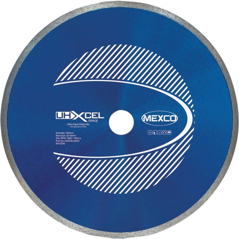 MEXCO UHXCEL Ultra Hard Materials Diamond Blade 250 x 25.4mm UHXCEL25025