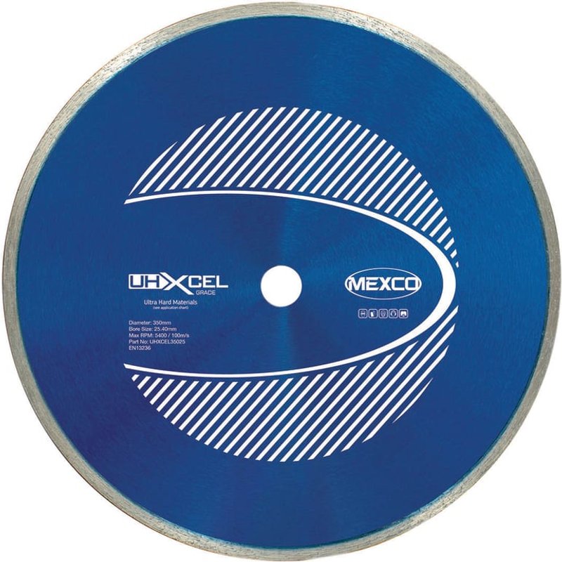 MEXCO UHXCEL Ultra Hard Materials Diamond Blade 350 x 25.4mm UHXCEL35025