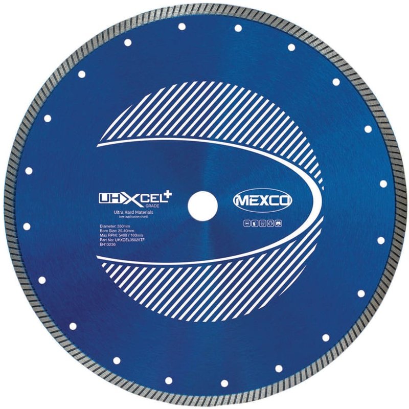 MEXCO UHXCEL+ Ultra Hard Plus Diamond Blade 350 x 25.4mm UHXCEL35025/TF