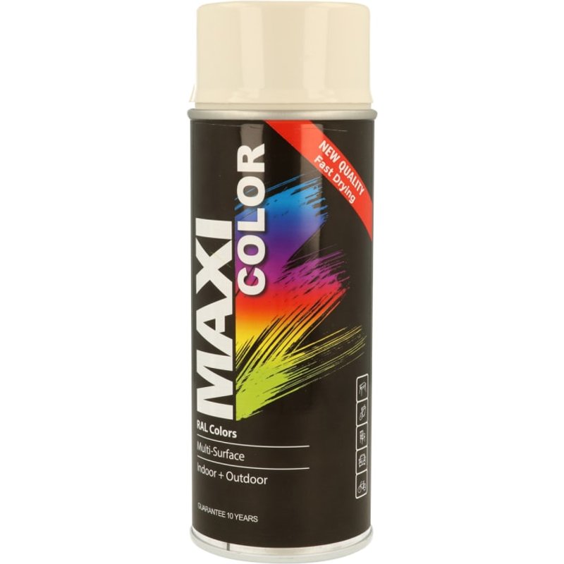 MAXICOLOR Spray Paint Gloss Cream White 400ml MX9001 MX9001
