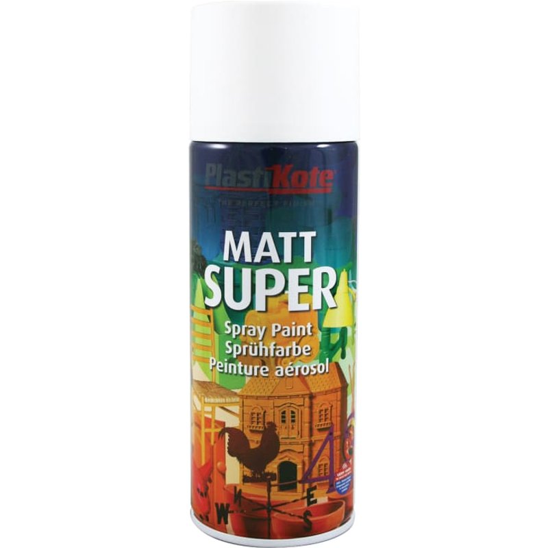 PlastiKote Super Colour Matt Pure Brilliant White 400ml 013115