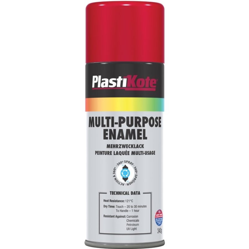 PlastiKote Multi Purpose Enamel Spray Paint Gloss Red 400ml 440.0060104.076
