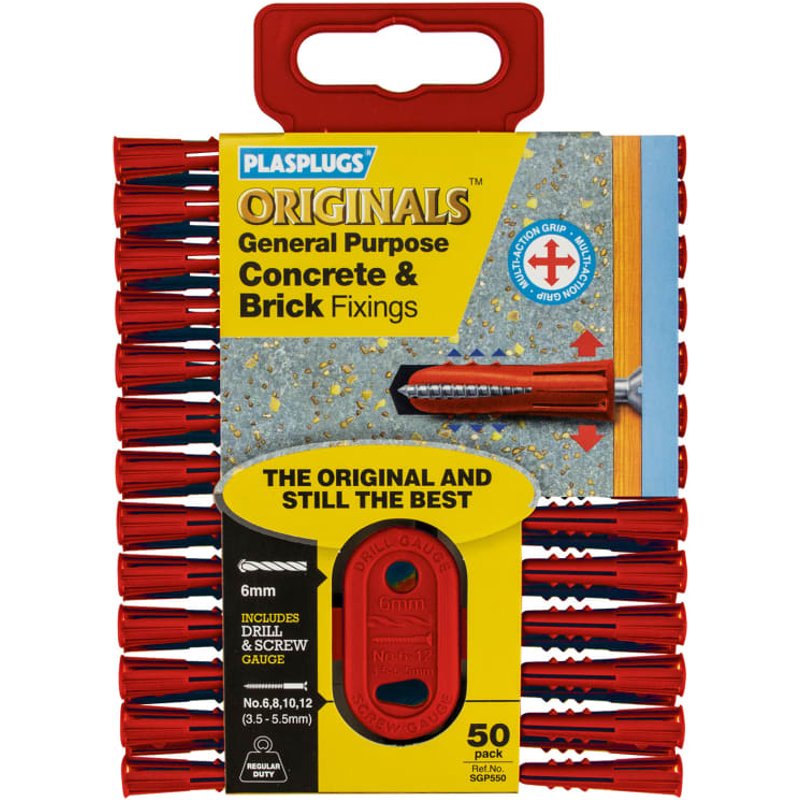 Plasplugs General Purpose Original Fixing Plugs x 50 SGP550 SGP550CC
