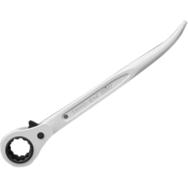Priory 604 Short Bent Reversible Ratchet Podger 19 x 21mm White PRI604WHITAG