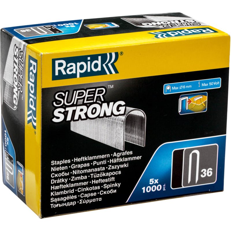 Rapid 36/14 14mm DP x 5m Galvanised Staples (Box 1000 x 5) 11886910