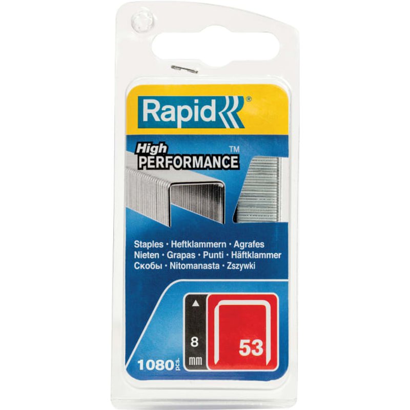 Rapid 53/8B 8mm Galvanised Staples (Pack 1080) 40109503