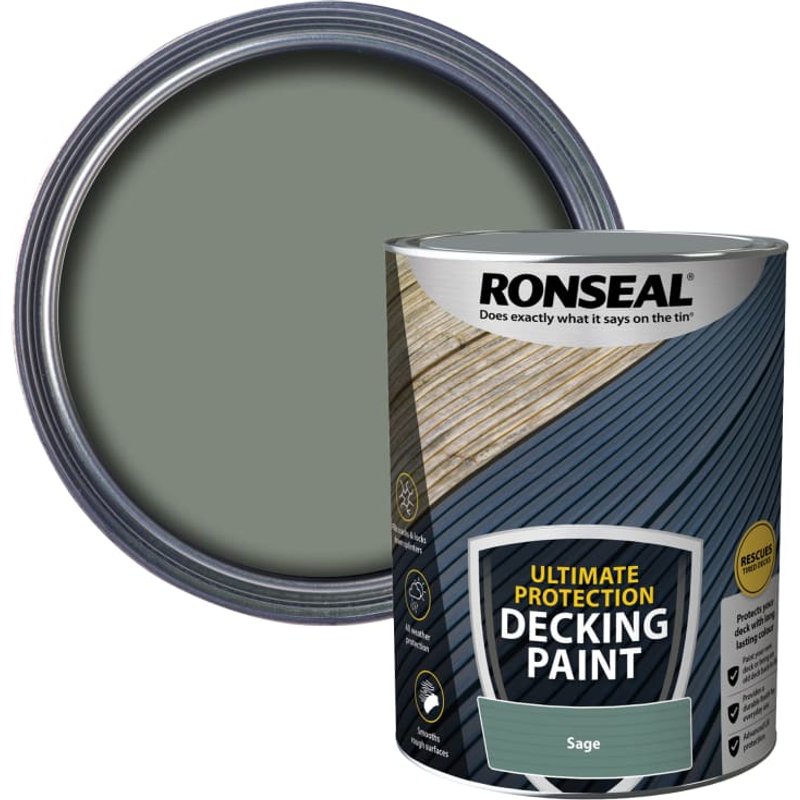 Ronseal Ultimate Protection Decking Paint Sage 5 litre 39103