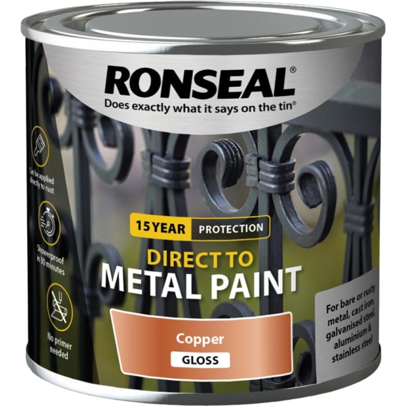 Ronseal Direct to Metal Paint Copper Gloss 250ml 39405