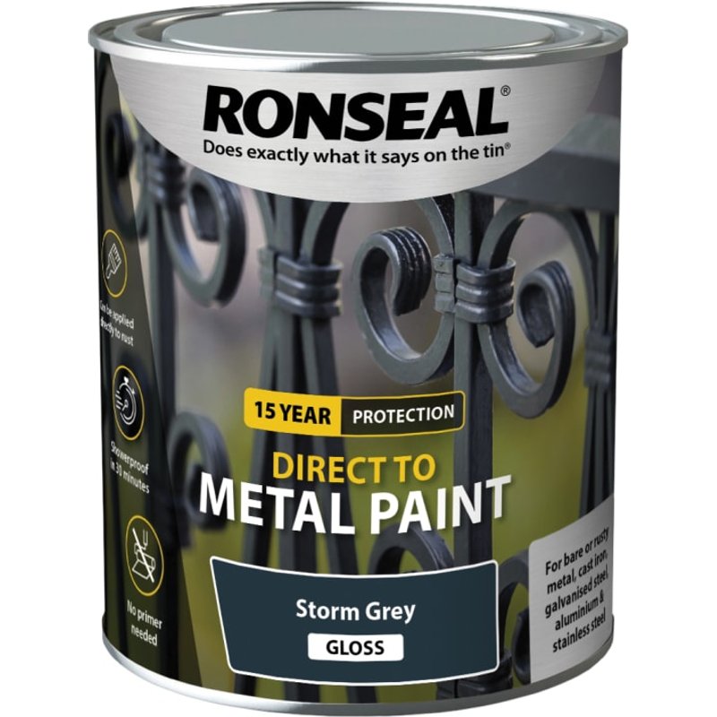 Ronseal Direct to Metal Paint Storm Grey Gloss 750ml 39207