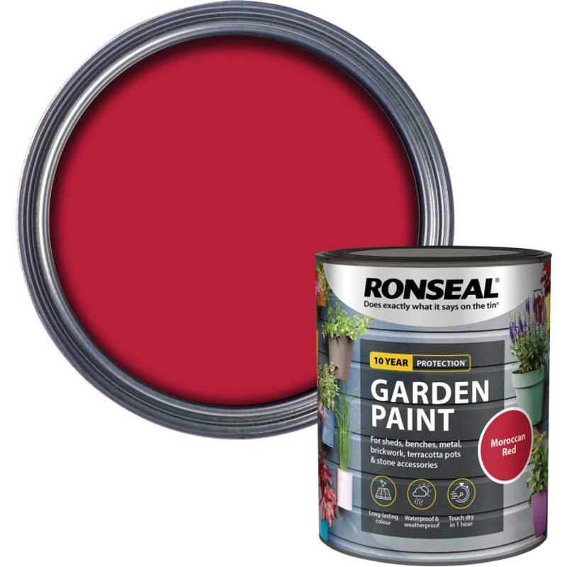 Ronseal Garden Paint Moroccan Red 750ml 38269