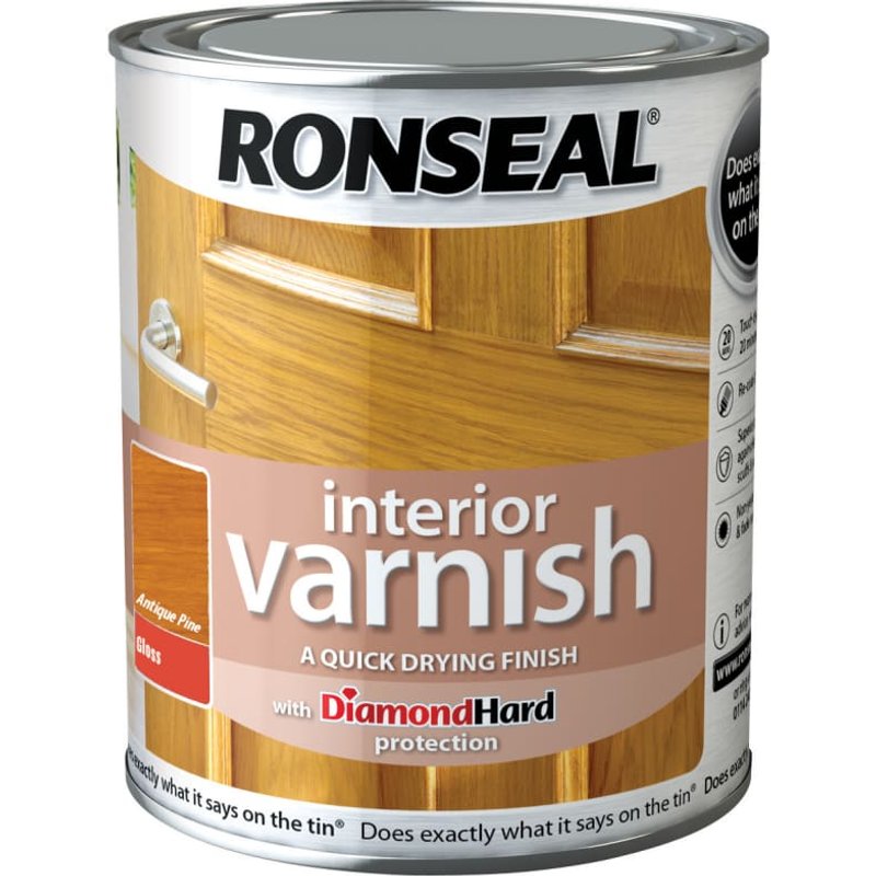 Ronseal Interior Varnish Gloss Antique Pine 250ml 36843