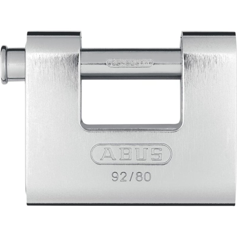 ABUS Mechanical 92/80mm Monoblock Brass Body Shutter Padlock 10020072-01