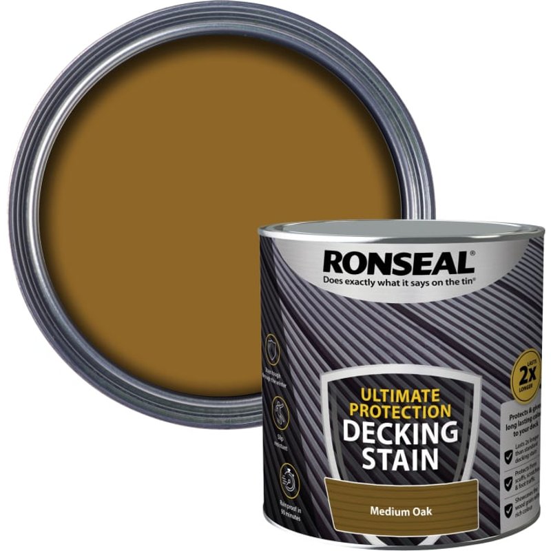 Ronseal Ultimate Protection Decking Stain Medium Oak 2.5 litre 39114