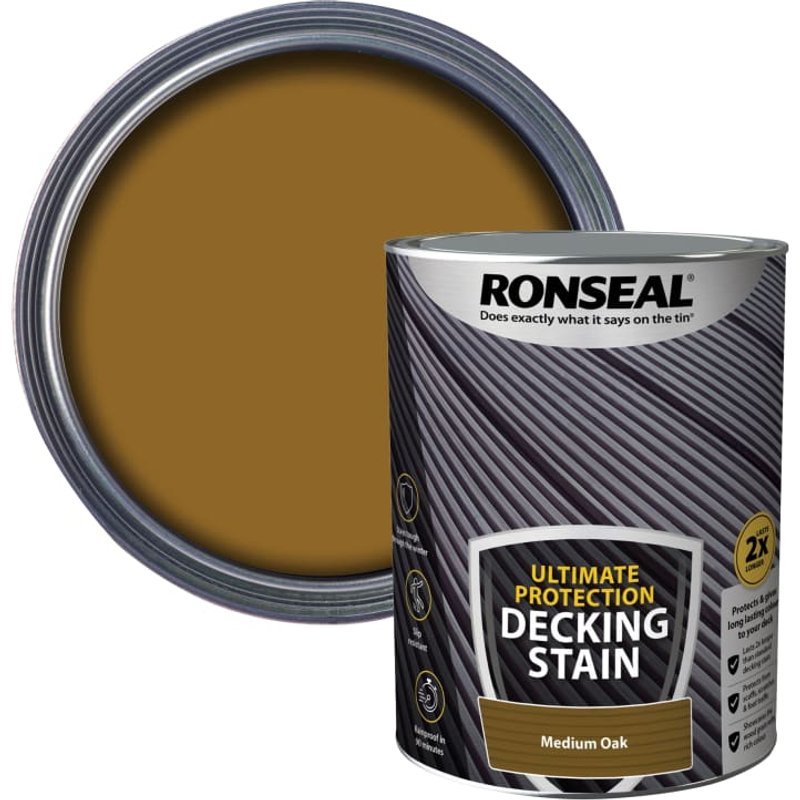 Ronseal Ultimate Protection Decking Stain Medium Oak 5 litre 39115