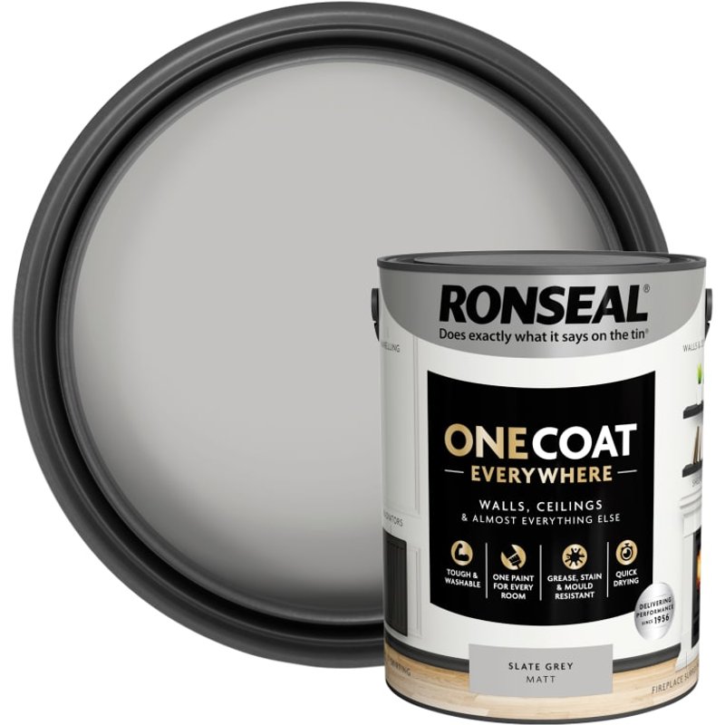 Ronseal One Coat Everywhere Interior Slate Grey Matt 5 litre KCB.7015103.12504.81