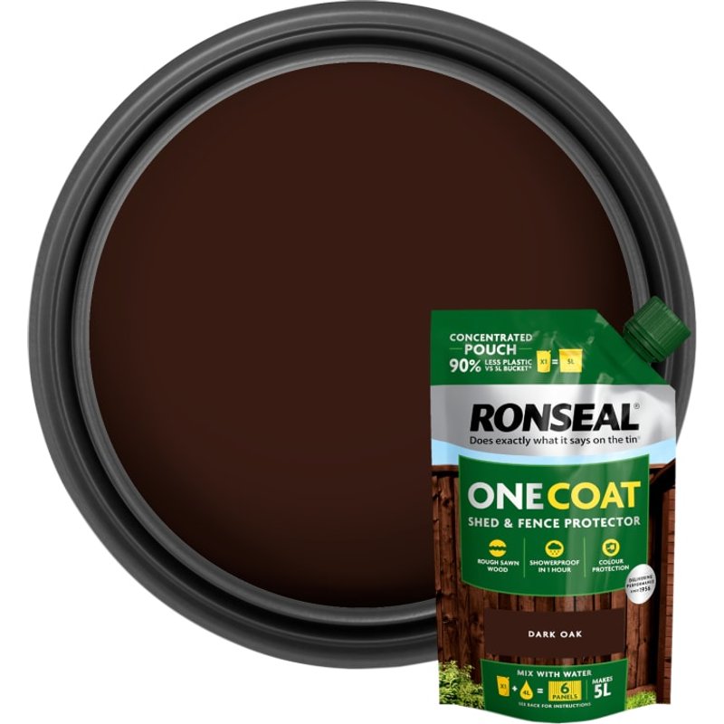 Ronseal One Coat Shed & Fence Refill Pouch Dark Oak 950ml KCB.8174503.50100.73