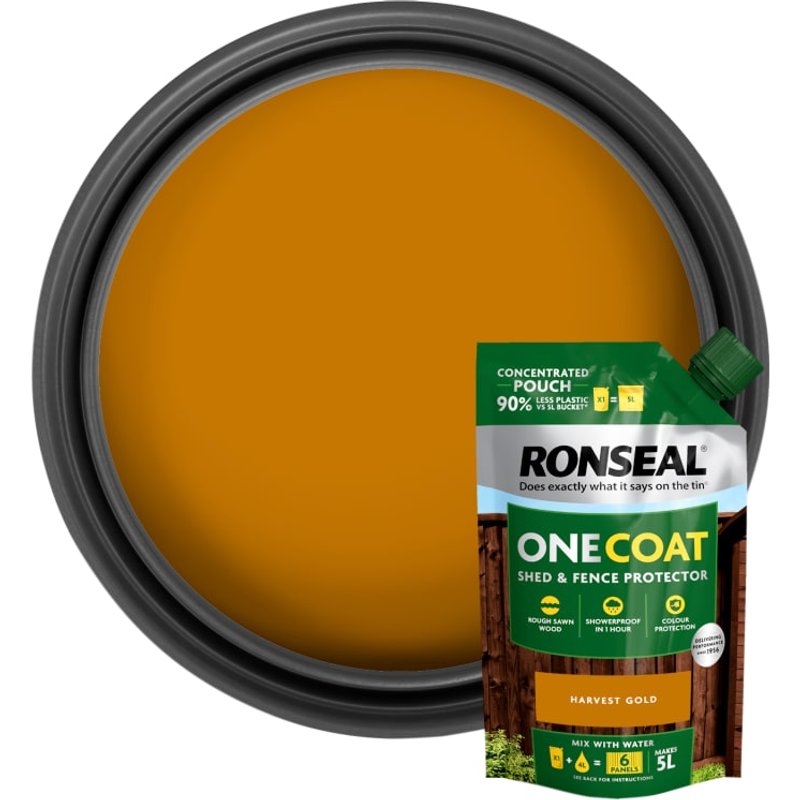 Ronseal One Coat Shed & Fence Refill Pouch Harvest Gold 950ml KCB.8174503.41100.73